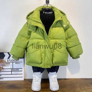 Down Coat Winter Thick Warm Jacket Boys Plus Velvet Hooded Cotton Coat Children Clothing Kids CottonPadded Parka Snowsuit Outerwear x0825