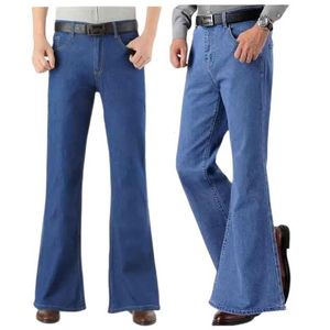 Jeans da uomo Jeans a zampa d'elefante Jeans da uomo retrò anni '80 Grandi jeans svasati Pantaloni da ballo in denim Pantaloni da cowboy con taglio a stivale 230825