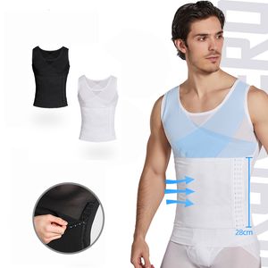 Cintura barriga shaper colete de compressão masculino corpo shaper tanque superior cintura trainer trimmer malha invisível espartilho controle barriga fitness emagrecimento shapewear 230824