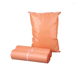 Present Wrap 2023 Pink Orange Plastic Envelope Transport Bag Postal Storage Express Packaging