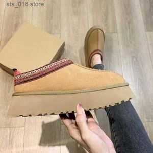 Suede Women Shoes Flats Platform Warm Causal Slippers New Autumn Winter Snow Boots päls rund tå slingbac