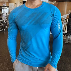 Homens camisetas de alta qualidade correndo esporte camisa homens fitness compressão manga longa roupa superior tripulação pescoço swearshirt masculino rash guard wicking 230825