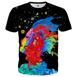 Homens Camisetas Arte Abstrata Tie Dye 3D Gráfico Impresso Camisetas Para Homens Mulheres Casual Verão Manga Curta Tee Tops Universo Roupas