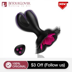 Vibratorer Beyoulover Rose-Shaped Vibrator Hand Anal Plug stimulerar P C G-Spot Nipples Female Butt Plug Sex Toy för par och kvinnor 230825