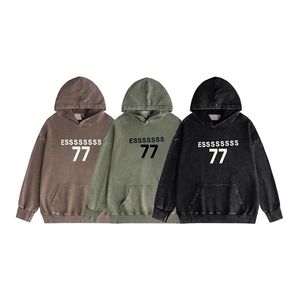 Autumn Designer Hoodie Mens Hoodie Flocking Number Letter Printing Old Hooded tröja Fashion Versatile Casual Loose Par Sportwear Men Top