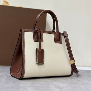 Luxurys Designer Bag Saco de moda para mulheres Bolsa Média Bolsa Crossbody Uma bolsa simples estruturada em couro e lona em italiano