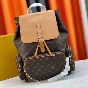 Mochila de designer feminina clássica de grande capacidade bolsa de viagem de luxo bolsas de lona masculinas e femininas à prova d'água couro corrente de ouro alça de ombro mochila escolar