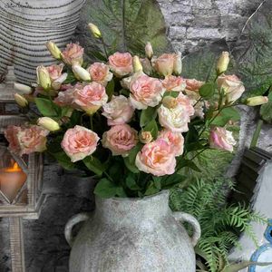 SunMade Neue Luxus-Kunstblumen mit feuchtem Gefühl, Lisianthus, fühlen sich echt an, für Zuhause, Party, Dekoration, weiß, Flores Fleur Artificielle, HKD230825, HKD230825