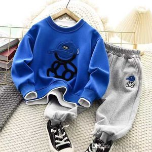 Bebek Erkek Kızlar Tasarımcı Giyim Çocukları Takip Karikatür 3D Sweatshirt ve Drawstring Swearpant Setleri Çocuk Sweatheruit Okulu İki Parçalı Set Jogging Takım Kıyafetleri