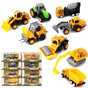 Partihandel 8st 1:64 Fordon blandade zinklegering Rebound Engineering Diecast Model Cars Toy