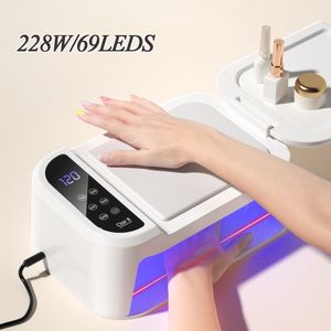 Secadores de unhas 228W lâmpada de unhas com suporte de descanso de mão UV LED lâmpada profissional gel secador de unhas esmalte de alta potência ferramentas de manicure 230824