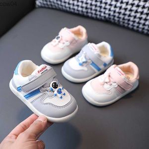 Sneakers New Season Pink Astronaut Infant Sneakers Kids First Shoes for Girl Childhood Gray Spaceman Toddler Boys Walking Shoes F01224 L0825