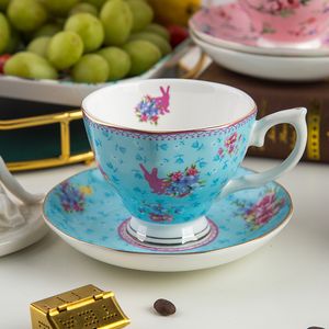 Mugs 180ml Flowers Coffee Cup Saucer Set Bone China Phnom Penh Tea Cups Afternoon Teacups Home Office el Supplies 230825