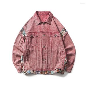 Damenjacken SuperAen Vintage Sweet Cool Pink Paneled Denim Jacket Women Casual