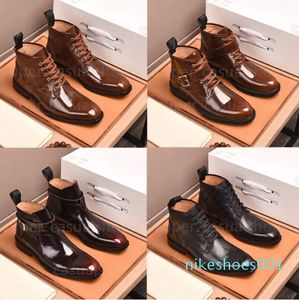 مصممي أحذية اللباس أحذية إيطاليا العلامة التجارية مصمم حفل زفاف الكاحل أحذية الحجم 38-45 مع صندوق