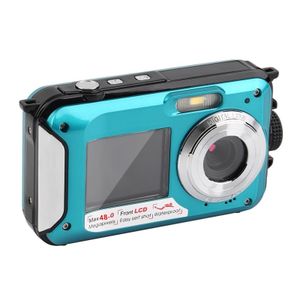 Filmadoras Câmera Subaquática Dupla Tela Full HD 2.7K 48MP Câmera Digital LCD Exibe Selfie 16X À Prova D 'Água Gravador de Vídeo Câmera Venda 230824
