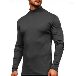 Men's T Shirts MRMT 2023 Brand Thickened Thermal High Collar Long Sleeve T-shirt Undercoat De Rong Half