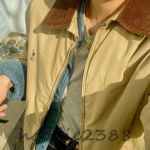 khaki American casual men and women the same pure cotton wash cotton autumn and winter jacket female new dad cotton jacket, designer coat, riding baseball logo 1009