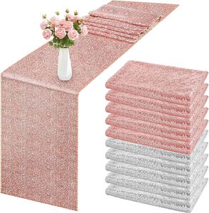 Corredor de mesa 10 PCS Glitter Lantejoulas Corredor de mesa ouro / prata / rosa pano de mesa faísca capas de mesa para casamento aniversário decoração de Natal 230824