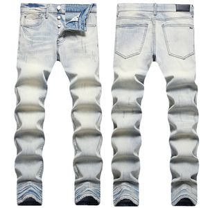 Designers para homens Miris jeans angustiados Rapped Biker Slim Straight Denim para homens de moda de moda feminina de homens