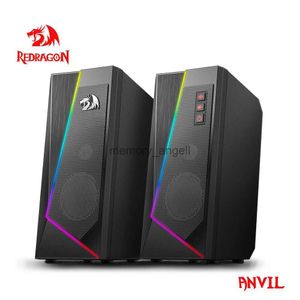 REDRAGON GS520 Anvil Aux 3.5mm Stereo Surround Music RGB Speakers Sound Bar for Computer 2.0 PC Home Notebook TV Loudspeakers HKD230825