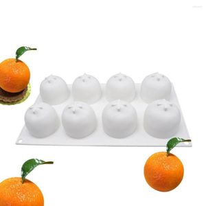 Moldes de cozimento 8 cavidade laranja molde de silicone frutas mousse molde cítrico bolo sobremesa mouler tangerina pastelaria moldes acessórios de cozinha