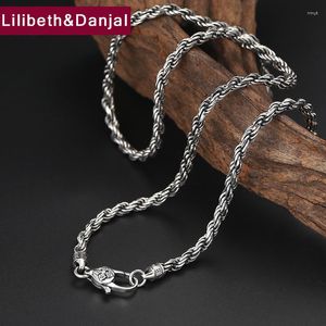 Chains 4mm Thick Vajra Chain Necklace Pendant 925 Sterling Silver Men Women Initial Rope Fashon Vintage Jewelry 2023 Arrival N24