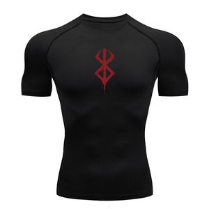 Herren T-Shirts Anime Berserk Guts Herren Kompressionsshirt Fitness Sport Laufen Tight Gym T-Shirts Athletic Quick Dry Tops T-Shirt Sommer 230824