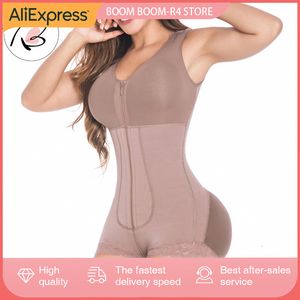 Cintura barriga shaper corpo inteiro shapewear mulheres skims roupa interior pós-parto barriga controle shaper emagrecimento fajas colombianas com zíper 230824