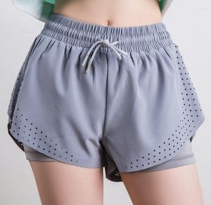 Running Shorts Girl Woman Ajustable Hollow Out Sport Yoga Tennies Badminton Fake Two Pieces Pants