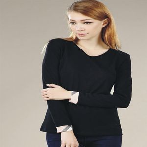 Brand New Women's T-shirts tops Slim Cotton 100% Women Long-sleeved for Female Thin White Pure Tops Woman shirts262g