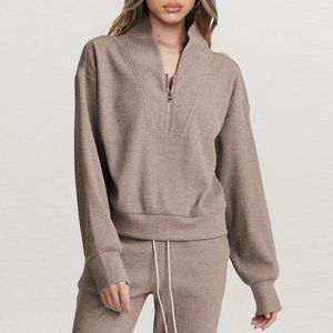 Felpe con cappuccio da donna Felpe con mezza zip Maglioni pullover da donna con mezza zip maglioni Autunno Lounge Felpa lavorata a maglia Abiti 2023 Abiti invernali