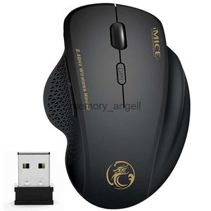 Bezprzewodowe mysie ergonomiczne komputerowe komputer myszy PC Myszy optyczne z odbiornikiem USB 6 przycisków 2,4 GHz Myszy bezprzewodowe 1600 DPI dla laptopa HKD230825