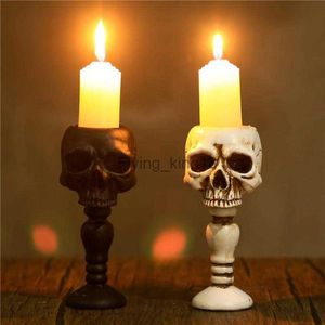 Skull Candle Holder Vintage szkielet świecznika Herbata Lekka filiżanka do dekoracji imprezy domowej HKD230825