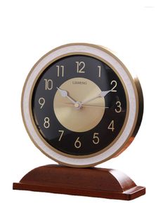 Tischuhren Große Golduhr Moderne Holz Metall Luxus Schreibtisch Stille Digitaluhr Wohnzimmer Desktop Retro Ornamente Geschenk