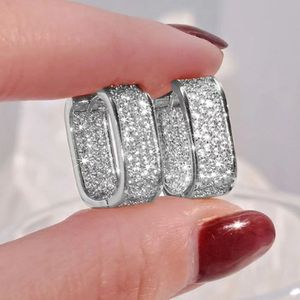 925 Silver Light Luxury Micro Set Zircon Ear Buckle With High Quality Temperament Luxury Full Diamond Jewelry