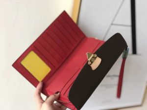 Topp 2023 modedesigner plånböcker lyx kvinnor långa pursar bruna blommor brev kreditkortshållare damer smala pläd pengar koppling väskor hög kvalitet