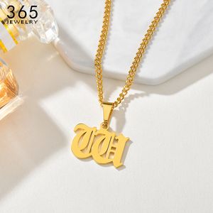 Collares colgantes Declaración Capital personalizada Inicial AZ Letra Antiguo Estilo inglés Nombre personalizado Figura Fecha Collar Regalo unisex 230825