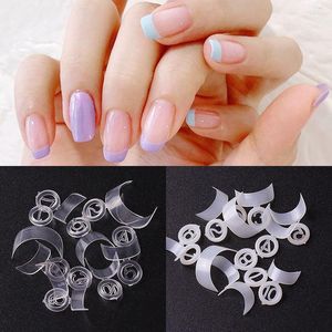 Falska naglar 500 st/pack Tips Fake Nail Art Decoration Half Cover Short Crescent Edge MH001