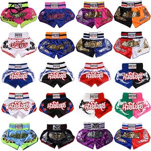 Boxe Trunks Muay Thai Shorts Top Quality Fight Kickboxing MMA Calças Homens Mulheres Crianças Bordado Sanda Martial Arts Training Equipment 230824