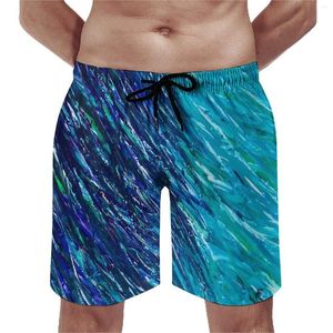 Men's Shorts Ocean Shallow Water Board Abstract Print Sports Surf Short Pants Men Fast Dry Fashion Design Plus Size Beach Trunks