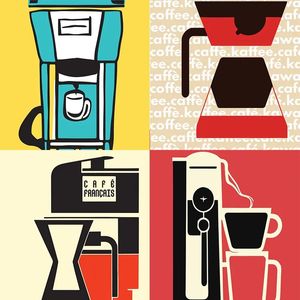 Аннотация Art Art Coffee Maker плакаты печатные издания ретро -кофемашина Canvas Painting Wall Art Picture Retro Coffee Bar Decor Dec