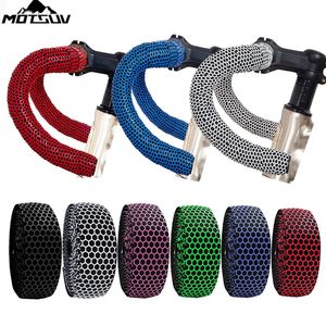 Bike Handlebars Components MOTSUV Bicycle Handlebar Tape Road Bike Silica Gel Tape EVA Soft Breathable Bike Bar Tape Fixed Gear Belt Bicycle Accessories 230824