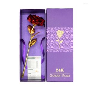 Dekorative Blumen DROP 24k vergoldete Rose Hochzeitsdekoration Golden getauchte künstliche künstliche Blume personalisiert