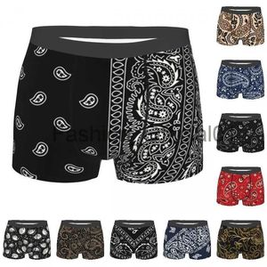 Preto e branco paisley chicano bandana estilo boxer shorts homens 3d impresso masculino macio preto e branco calcinha cuecas x0825