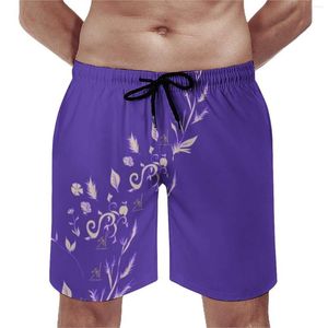 Pantaloncini da uomo Vintage Lavanda Palestra Viola Floreale Dilly Sicat Casual Board Pantaloni Corti da Uomo Personalizzati Surf Asciugatura Rapida Costume da Bagno Regalo