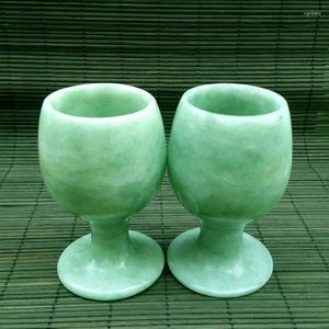 Flachmänner aus natürlichem Jade-Stielglas mit exquisiter Handwerkskunst und elegantem Design eignen sich perfekt als Weinset für die Heimdekoration