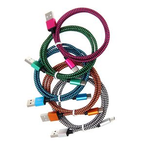 Braided Fabric Micro USB Cable 1M 2M 3M Fast Charger Type-C Cable Charging Sync Data Wire Cord For Samsung LG Sony