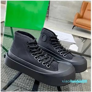 2023 -Designer -SneakerNylon Lace Up Sneakers Black Canvas Shoe Rubber 4.5cmの厚さゴム屋外秋の冬