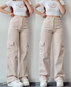 Women's Pants Y2K Women Vintage Streetwear Techwear Cargo Korean Harajuku Parachute Beige Sweatpants Wide Leg Joggers Trousers Clothes